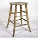 Antique Rustic Wood Stool