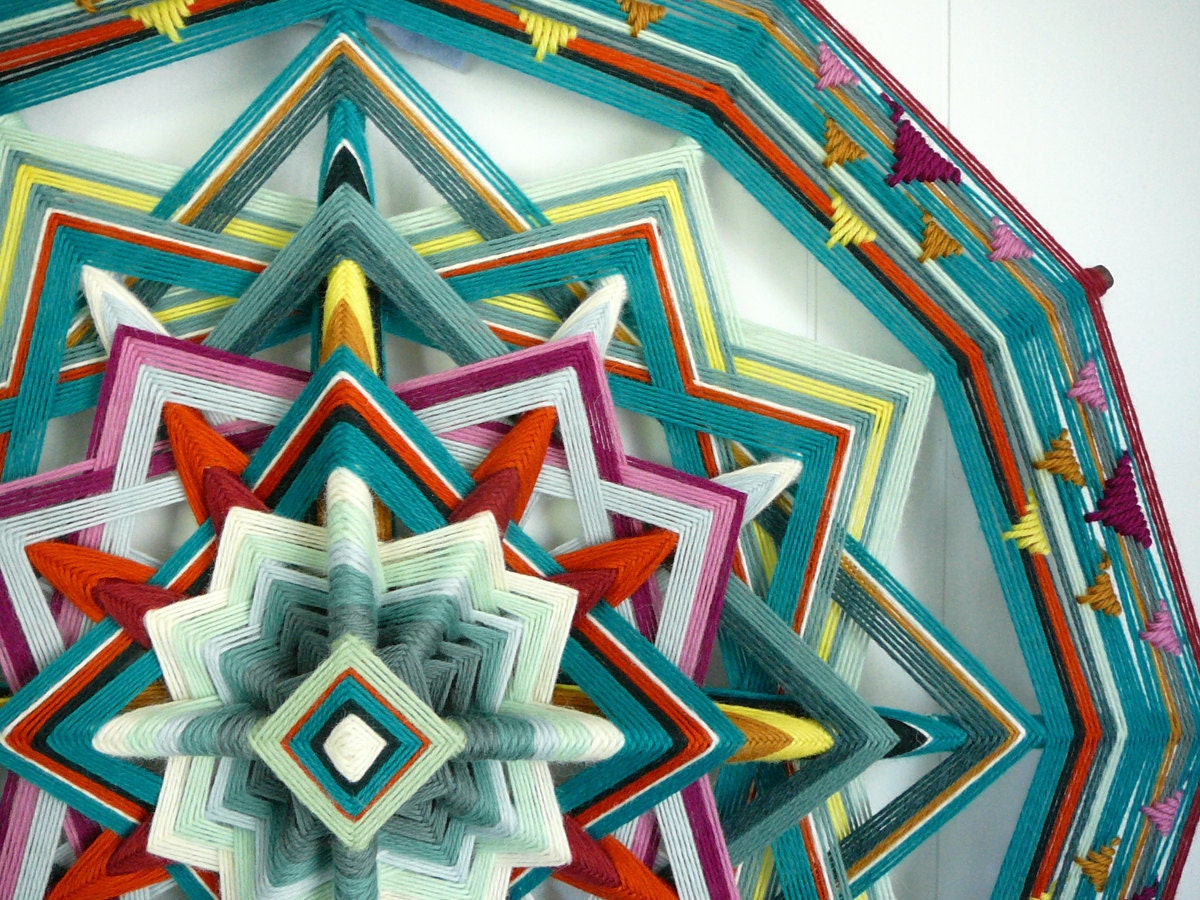 Breaking Free, an all wool, 12-sided, 24 inch Ojo de Dios, by custom order