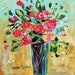 Original oil FLOWERS PALETTE KNiFE painting impressionism impasto fine art by Karen Tarlton