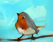 dancing robin bird print by moulton 5 x 5 inches prattcreekart