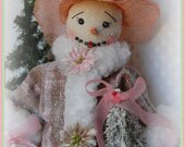 NATALIE SNOW, Lady winter holidays Christmas ooak art doll Snowman