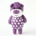 Violet polka dotted pocket bear 32