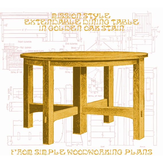 to Woodworking Furniture Plans Mission Style Extendable Dining Table ...