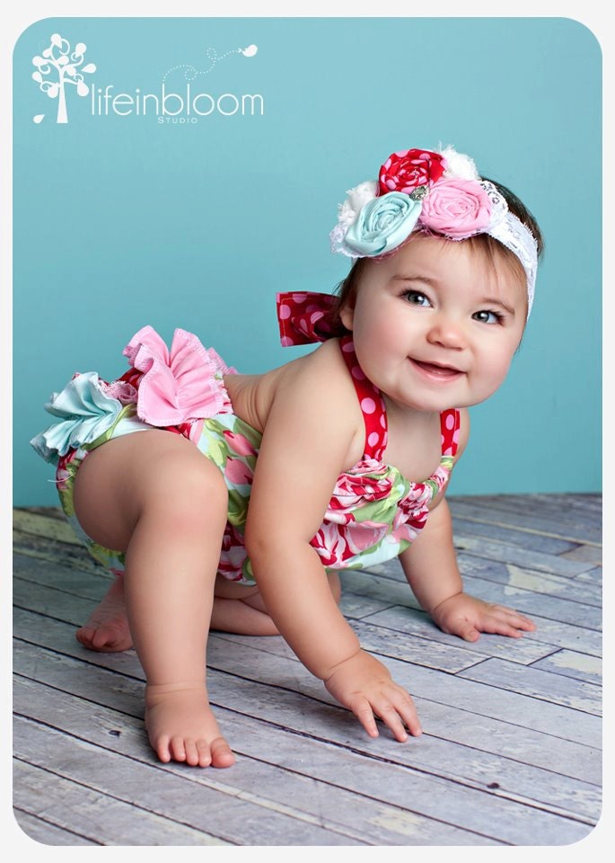 Sewing Pattern, Ruffled Sun Suit Romper - PDF Tutorial, girls and dolls, 0-3m to 4T
