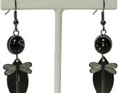Black and Silver Colored  Butterfly Earrings