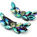 RESERVED FOR CHRIS Vintage 1950s Earrings 2-1/2 Inch Long Aurora Borealis Wide Navette Marked Pat. 2733491