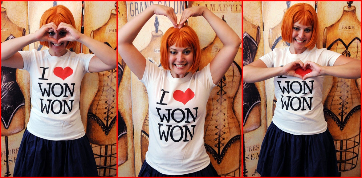 I (heart) WON WON, American Apparel women's fitted SMALL
