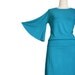 Turquoise dress. Butterfly Dress. Custom dress for spring day. Jersey day dress. Plus size dress. Bell sleeve dress. Womens clothing.