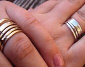 10 ring set - Jewelry, rings, stacking bands, mixed set, sterling silver, argentium, 14kt gold filled, 16g,