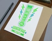 douchebag meter letterpress card