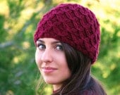 Hand Knit Hat Womens Hat - Knitted Hats For Women - Red Beanie Womens Fashion - Winter Accessories 