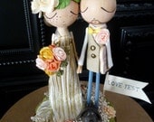 Wedding Cake Topper with Custom Wedding Dress - Custom Keepsake by MilkTea
