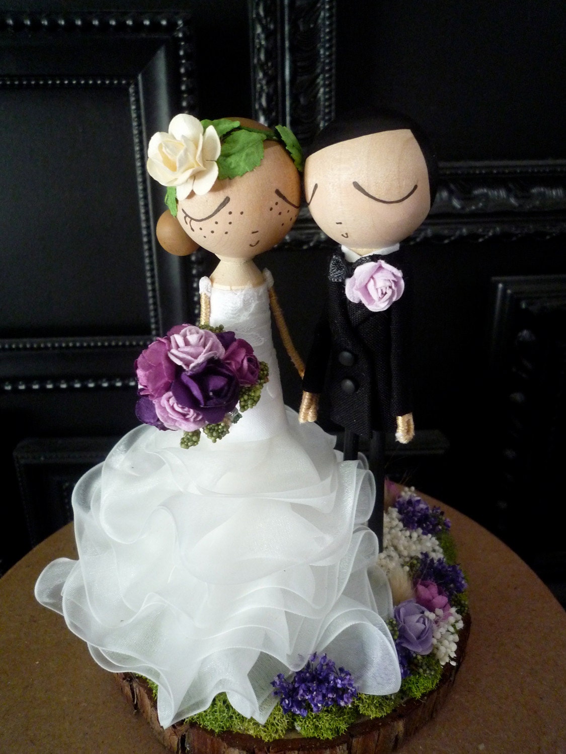 Wedding Cake Topper with Custom Wedding Dress - Custom Keepsake by MilkTea