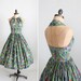 Vintage 1950s Dress : 50s Full Skirt Halter Sundress