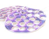 Big Purple Punched Sterling Silver Earrings