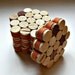 Honeycomb Wine Cork Coasters with Orange Ribbon - Set Of Four - Limited Edition