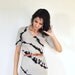 Hand Dyed Black and Taupe Tee Dress - Striped River Rock