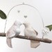 2 Partridge in a Pear Tree - Modern Love Bird Mobile in cream, snow white, carmel brown and olive green