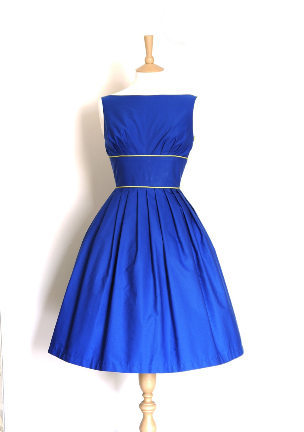 Size UK 8 (US 4-6 or EU 36) - Indigo Blue Tiffany Prom Dress- Made by Dig For Victory