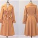 Vintage 1970s Swing Trench Coat, 70s Persian Orange Swing Skirt Winged Collar Long Sleeve Fall Coat, Back Tuck Pleats, Detective Spy Coat
