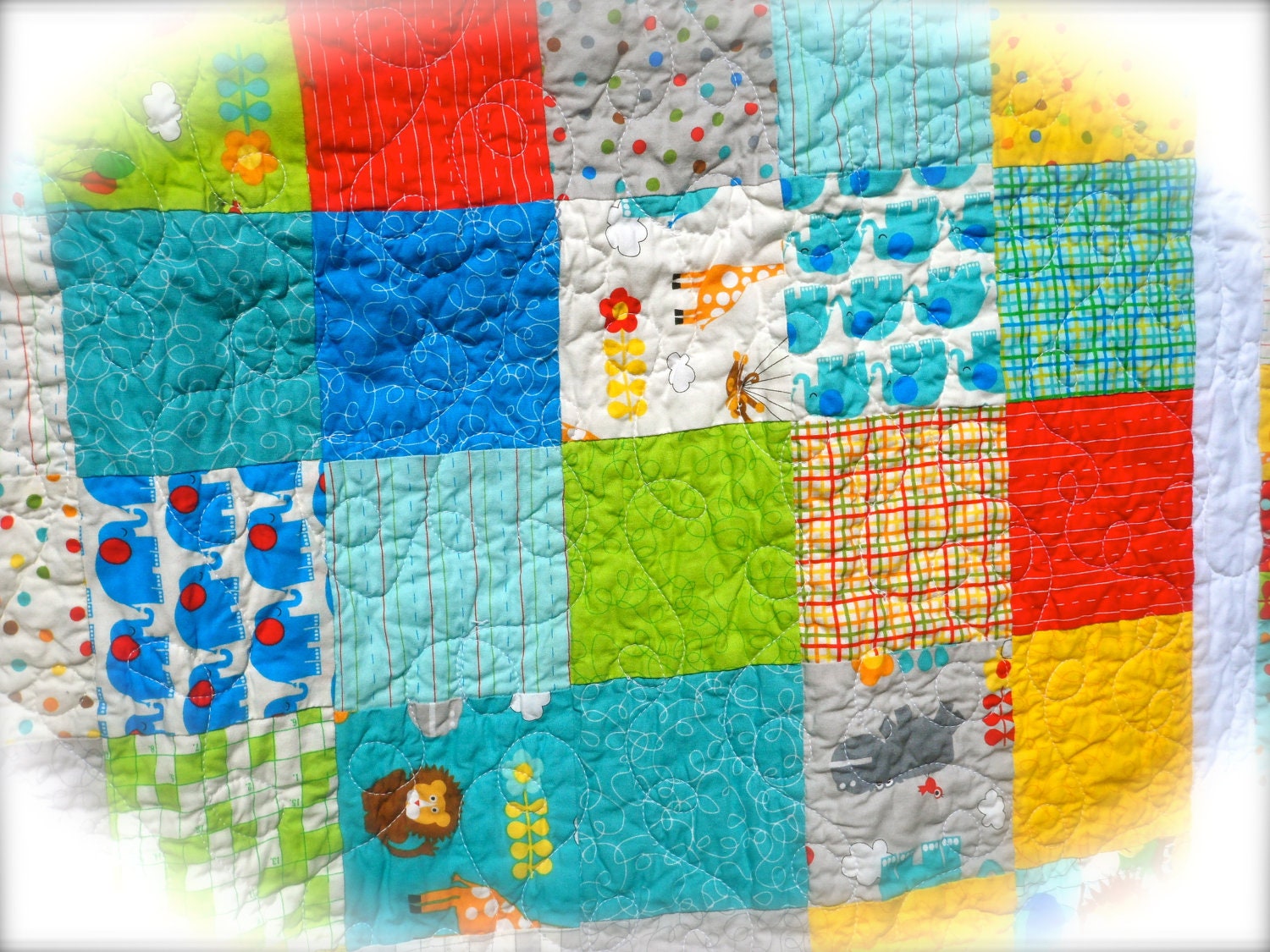 Bungle Jungle Boy Quilt - 31.5" x 40"