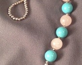 Turquoise and Rose Quartz Gratitude Meditation Beads