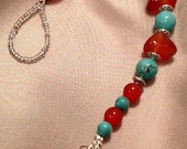 Turquoise and Carnelian Gratitude Meditation Beads