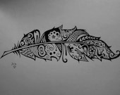 Custom Ink Drawing Black & White Commissioned Artwork GREAT TATTOO Designs
