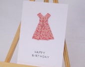 Origami Card - Party Dress - Happy Birthday C6 Size