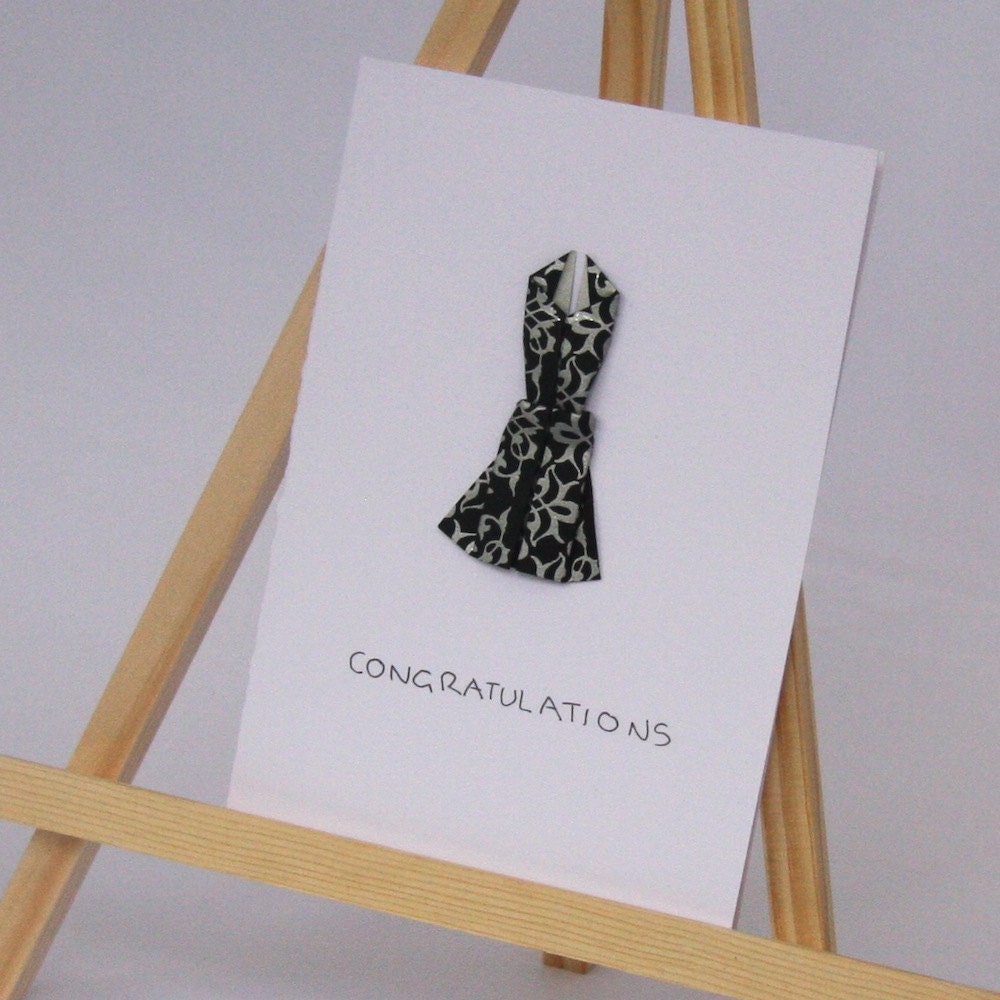 Origami Card - Elegant Dress - Congratulations C6 Size
