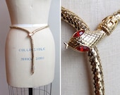 Vintage 1970s golden mesh snakehead belt