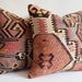 Sukan / SET (2 Piece) Organic Shine Society Modern Bohemian Throw Pillow. Handwoven Vintage Tribal Turkish Kilim Pillow Cover