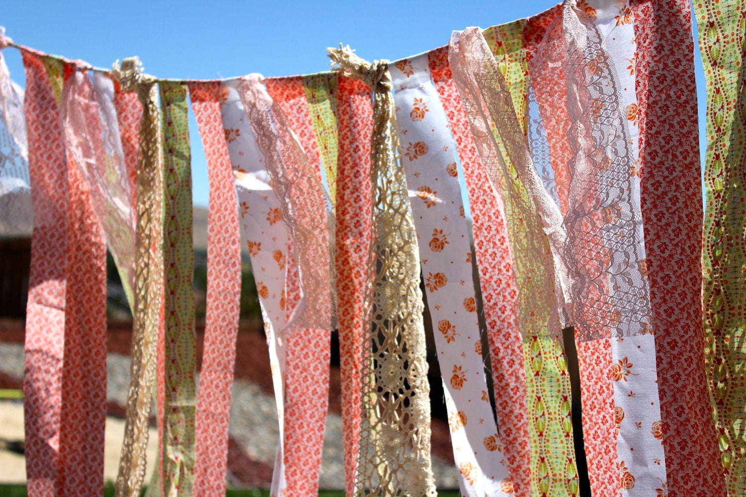 Anthropology Inspired Wedding Backdrop Streamers Lacy Summer Days     READY TO SHIP