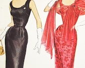 McCalls 50s Dress Pattern 9570 - Misses' Wiggle Dress and Stole - SZ 14/Bust 32