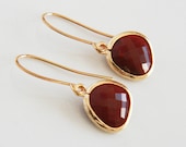 25% Off Earring Sale - Red Earrings - Simple, Cute Earrings, Dainty Gold Earrings
