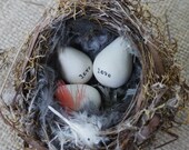 Porcelain Love Eggs, Set of 3, Mrs Peterson Pottery, Free Worldwide Shipping