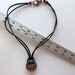 Mens Leather necklace Steel bearing race copper disc industrial