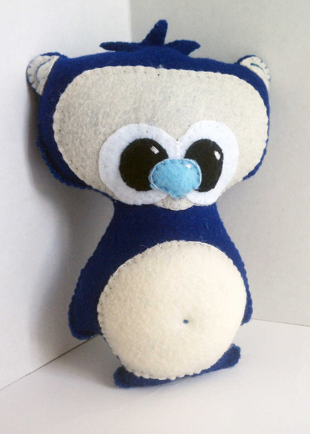 Handsewn big eyed, pot belly, felt cuddle monster creature plush  or stuffed animal- choose your color