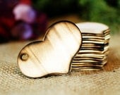 Blank Wooden Heart Wishing Tree Tags with Rustic Twig Pen - Set of 100