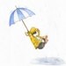 Puddle Jumping Guinea Pig Art Print 5x7