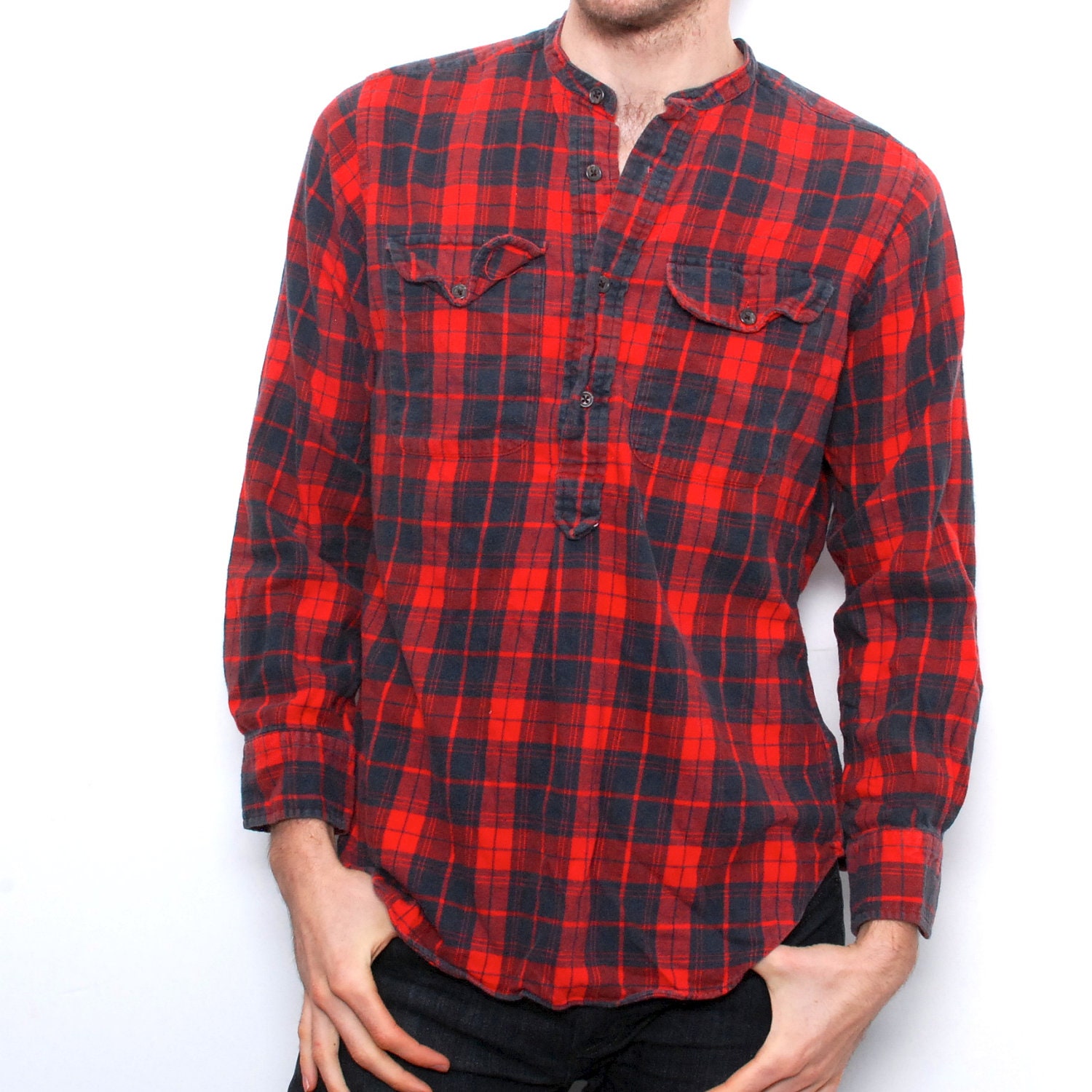 90s FLANNEL Ralph Lauren GRUNGEstriped soft COTTON button up shirt