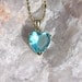 Swiss Blue Topaz Solitaire Heart Pendant - Vintage