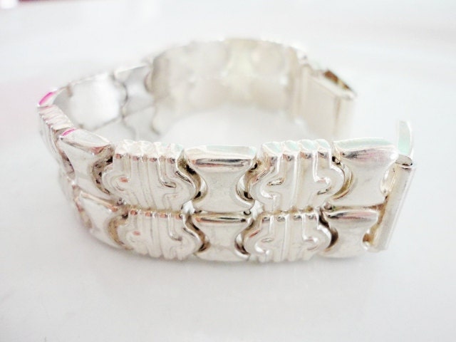 Vintage Sterling Silver Double Link Bracelet Milor 925 Italy
