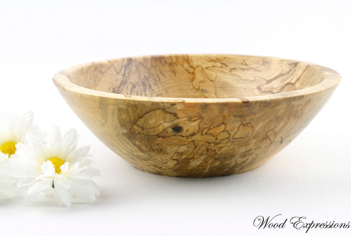 Wooden Spalted Sweet Gum Bowl/ 8" wooden dish