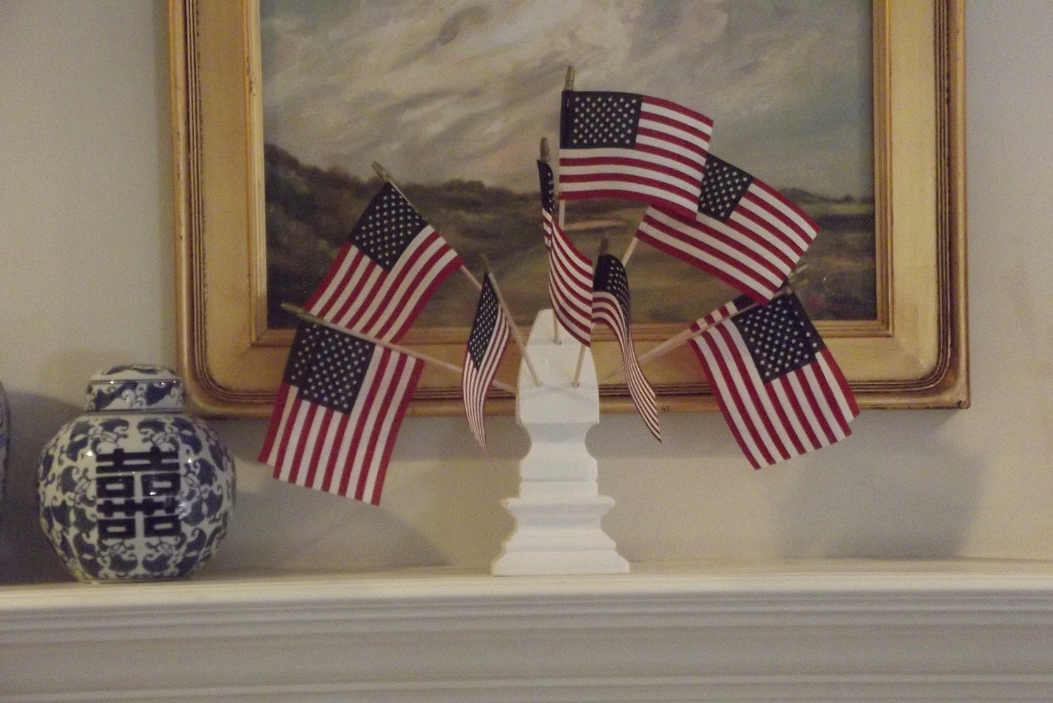 4th of July Flag Stand - 13 Flag Stand Centerpiece - flag holder - flag base - flag stand (USA flags included)