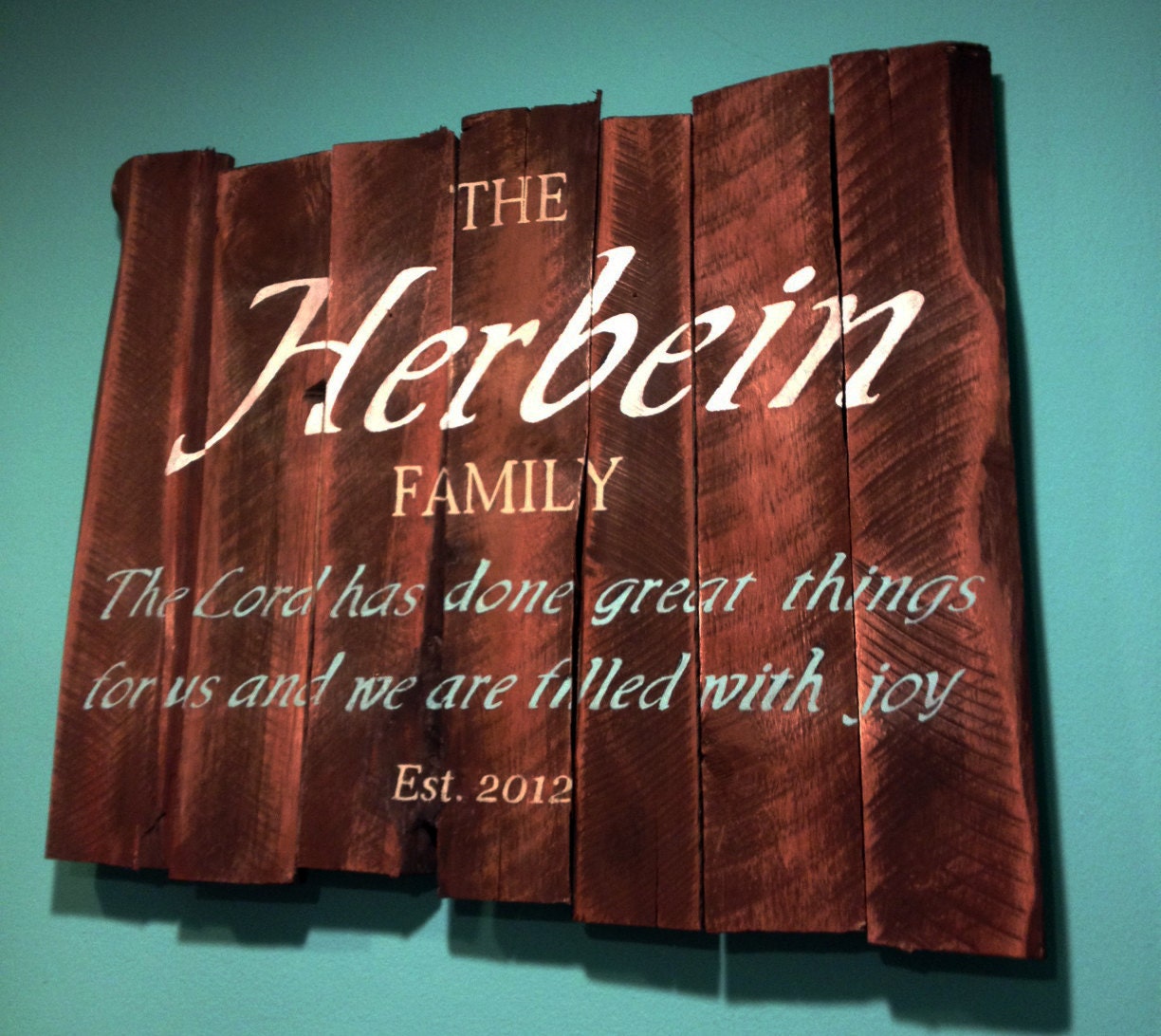 Hand-Painted Reclaimed Wood Wedding Established Sign