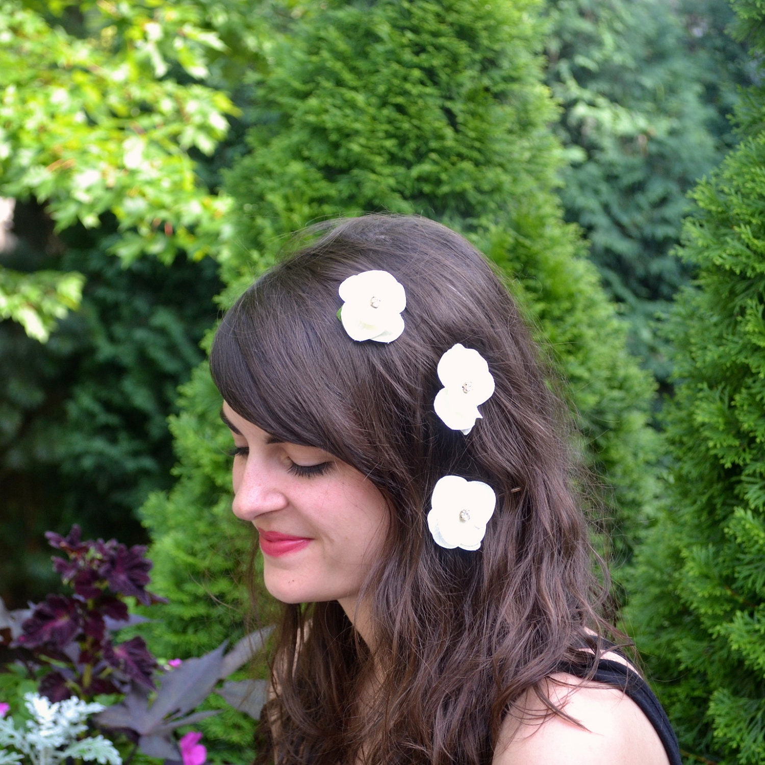 Creamy Ivory Silk Flower Bridal Bobby Pins Handmade by Jill's Boutique on Etsy