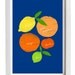 Citrus Love - Kitchen Art Print - blue summer mediterranean illustration - high quality fine art print