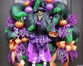 Deco Mesh Wreath, Witch Wreath, Halloween Wreath, Fall Wreath, Halloween Decor, Witch Halloween Wreath