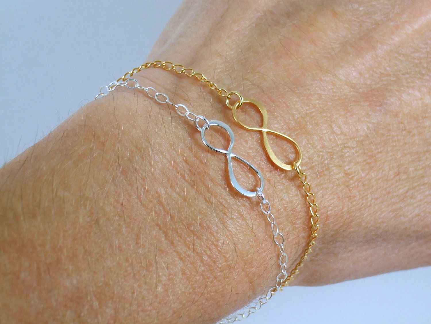 Sterling Silver or 24KT Gold Vermeil Infinity Bracelet or Anklet ...So Dainty, Simple, and Elegant, Minimalist Jewelry
